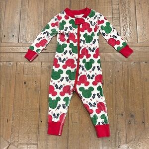 Hanna andersson Disney Christmas Mickey Mouse footless pajamas 18-24 months